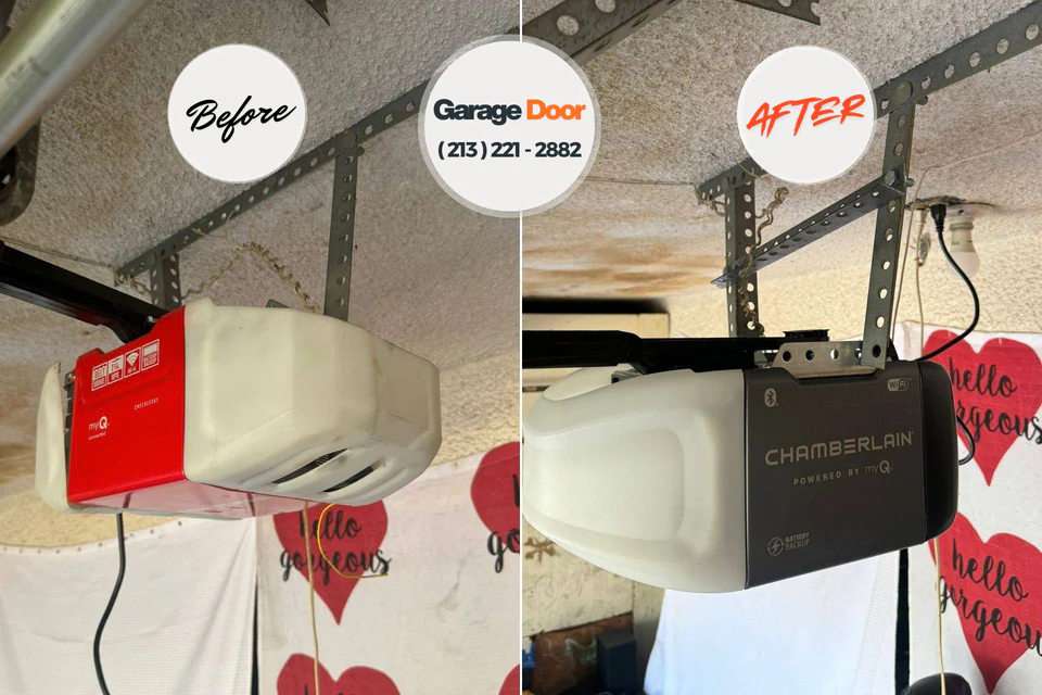 Before and after: garage door repair Paris, MO